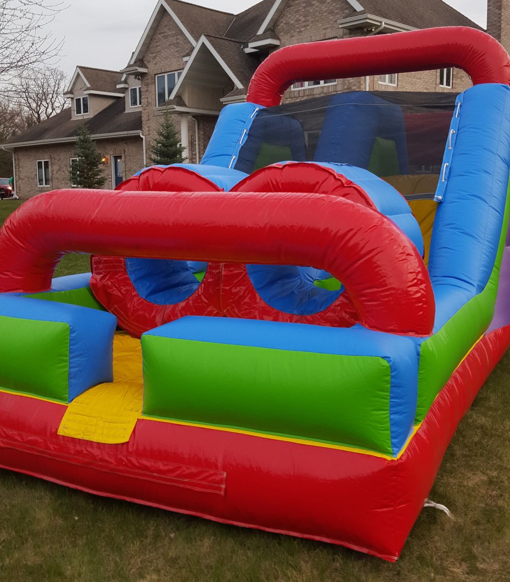 Tubes at the end of Inflatable Obstacle Course